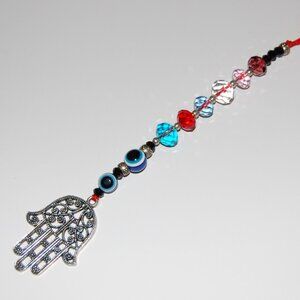 Hamsa Hand keychain,Evil Eye Wall Decor,Car Hanging Ornament,Fatima Hand Gift